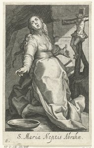 Heilige Maria als kluizenares アブラハムの甥聖マリア (オブジェクトのタイトル) クルイツェナレッセン（シリーズタイトル） 修行者の聖なる砂漠（シリーズタイトル） 作： Boëtius Adamsz. Bolswert
