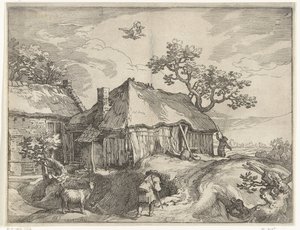 ガニメデの農場と強盗のある風景 田舎の顔 作： Boëtius Adamsz. Bolswert