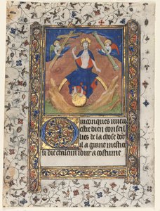 ブック・オブ・アワーズからの葉：裁きのキリスト、c。 1415年。 作： Boucicaut Master