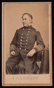 David Glasgow Farragut 1801-1870 の肖像、1870 年以前。 作： Brady