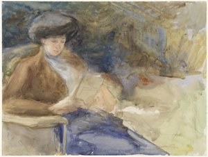 座っている女性の読書 作： Bramine Hubrecht