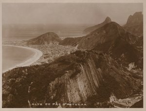 リオデジャネイロ、シュガーローフ山頂からの眺め（モノクロ写真） 作： ブラジルの写真家