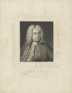 作曲家、ゲオルク・フリードリヒ・ヘンデルの肖像1685-1759、c。 1840。