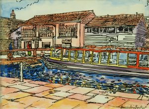 運河博物館、カムデン・ロック（水彩・紙 作： Brenda Brin Booker
