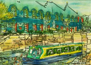 Through the Lock at T.V.A.M (水彩・紙) 作： Brenda Brin Booker