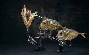 奇妙な魚の静物画 作： 