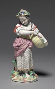 四季」の秋の図、1775年頃。 作： Bristol Porcelain Factory