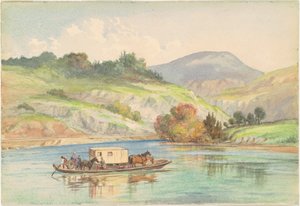 ジェームズ川を渡る 作： British 19th Century