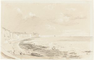 海の海岸のシーン 作： British 19th Century