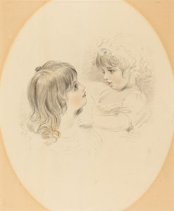 こども二人 作： British 19th Century after George Henry Harlow