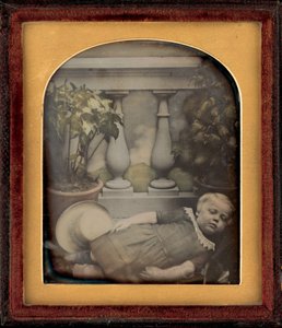 子供の肖像,c.1850年（写真） 作： イギリスの写真家