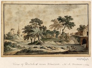 一連のスケッチ、イギリス、大陸、アメリカの景色 1772-1778 (水彩) 作： British School