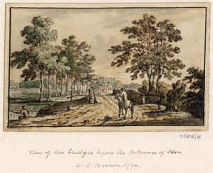 一連のスケッチ、イギリス、大陸、アメリカの景色 1772-1778 (水彩) 作： British School