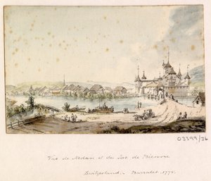 一連のスケッチ、イギリス、大陸、アメリカの景色 1772-1778 (水彩) 作： British School