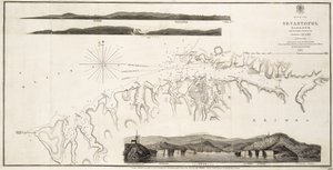 1836年のロシア測量による黒海セヴァストポリ港 作： British School