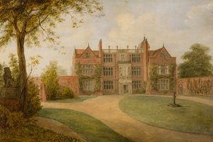 キャッスル ブロムウィッチ ホール、ウォリックシャー、1850～1900 年頃（キャンバスに油彩） 作： British School
