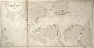 中国海 SINGAPORE STRAIT JWリード海軍参謀長 THティザード中尉...HMSライフルマン1865-69の士官による援助 作： British School