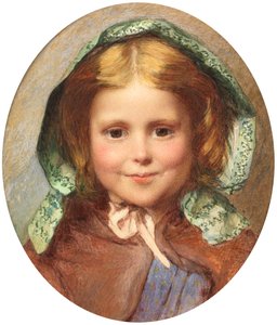 ボンネットの少女（水彩） 作： British School