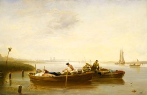 ブラックウォール・リーチからのグリニッジ 1830-40年頃 油彩・カンヴァス