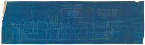 ポラリス」としての「エンデュランス」（1912年）の縦断面図 作： British School
