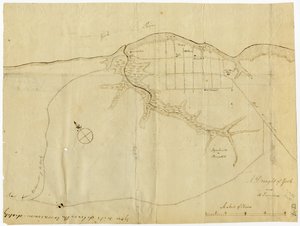 1781年10月、バージニア州ヨークタウンの地図