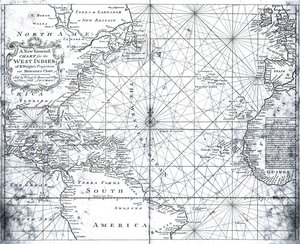 マウントとページによる北大西洋の地図