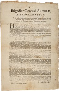 1780年10月20日、大陸軍の将校と兵士への宣言 作： British School