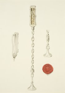 聖シュテファン教会の封印と鎖、1825年頃（紙に鉛筆と水彩） 作： British School
