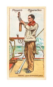 フランシス・ドレーク船長、秘書官兼気象学者、海水温を測る 作： British School