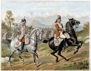 第 17 軽竜騎兵 (ニューランサーズ)、1775 年アメリカ - 「ハーパーの若者たち」 作： British School