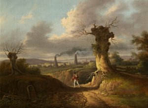 The Old Glass Works、Nailsea、1810年頃（キャンバスに油彩） 作： British School