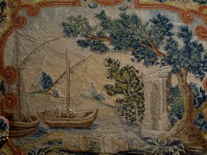 布張りのジョージ2世スタイルのアームチェア、約1760年、イギリス 作： British School