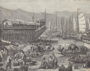 忙しい港、上海、中国 (彫刻) の容器 作： British School