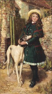 庭の門で、1887 作： Briton Riviere