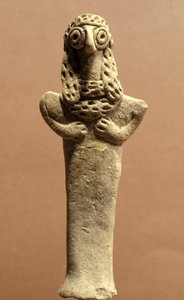 アシェラの置物、カナン人、紀元前999-600年（粘土）