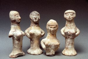 アシェラの置物、カナン人、紀元前999-600年（粘土）