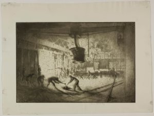 シカゴ - オープン・ハース炉、イリノイ・スチール社 作： Bror Julius Olsson Nordfeldt