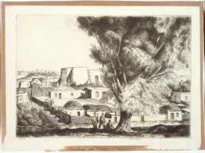 ランチョス・デ・タオス 作： Bror Julius Olsson Nordfeldt