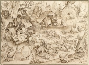 アセディアナマケモノシリーズから7つの大罪、1557 作： Bruegel