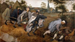 盲人を導く盲人、1568年。 作： Bruegel