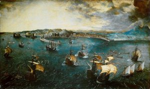 ナポリ湾の眺め、1550～1565年頃。 作： Bruegel