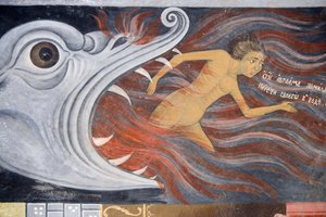 ブルガリア、リラ修道院、聖母降誕教会のフレスコ画