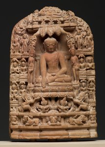 釈迦牟尼仏（紅緑石）の生涯のエピソードを描いたプラーク 作： Burmese School