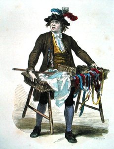 1774年のリボン商人（カラー図版） 作： Burn (fl.1840 60) Smeeton