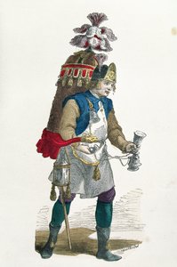 1774年のココナッツ売り手（カラー彫刻）