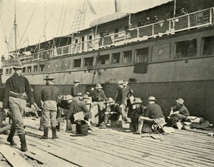 1898年6月11日、スペイン-アメリカ戦争、朝食時の第13歩兵。 作： Burr McIntosh