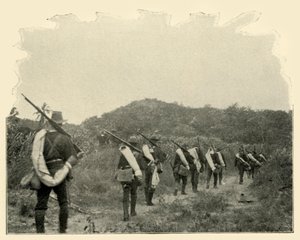 1番と10番の戦場から山を越えて紛争のラフライダーシーンに向かう途中 作： Burr McIntosh
