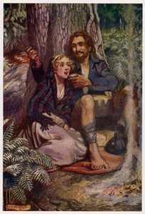 "For snug in a glen, where nane could see" (カラーリトグラフ) 作： Byam (after) Shaw