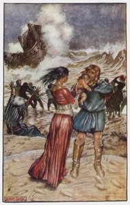 チャールズ・リード著「The Cloister and The Hearth」のイラスト（カラーリトグラフ 作： Byam (after) Shaw