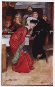 チャールズ・リード著「The Cloister and The Hearth」のイラスト（カラーリトグラフ 作： Byam (after) Shaw
